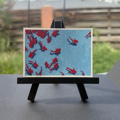 schooling fish aceo art card thumbnail 1
