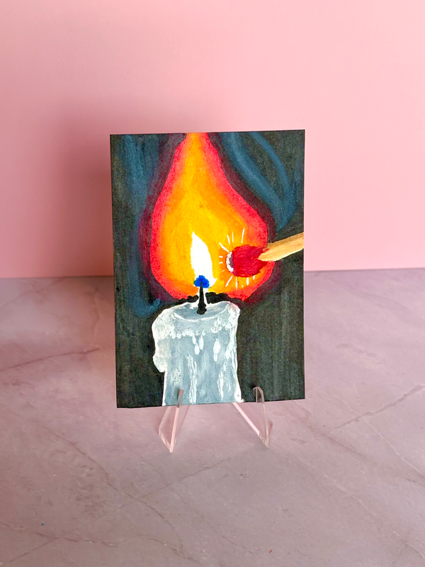 Carrying the Torch - Series Fire & Smoke 1/7 aceo art card