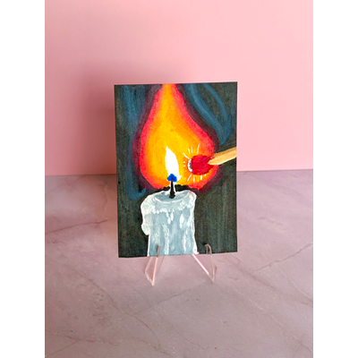 Carrying the Torch - Series Fire & Smoke 1/7 aceo art card thumbnail 1