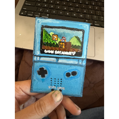 Double Sided Gameboy with Super Mario game by AThingCalledWhimsy aceo art card thumbnail 1