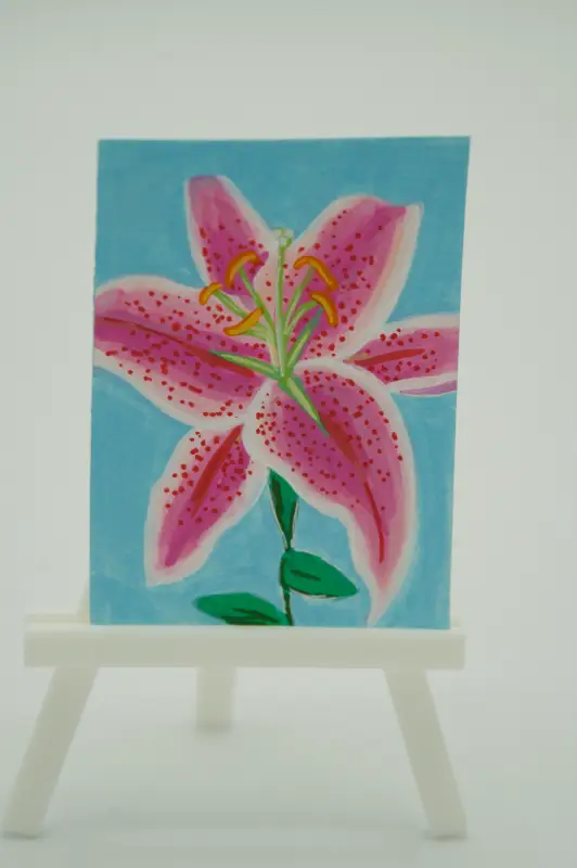 Stargazer Lily aceo art card