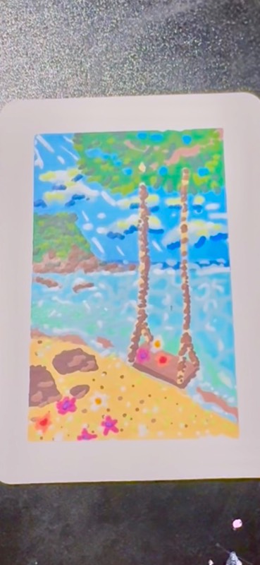 Seaside swing aceo art card