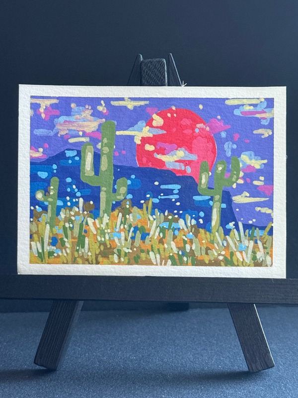 series i: ‘wild west color-blast’ || card i: blood moon aceo art card