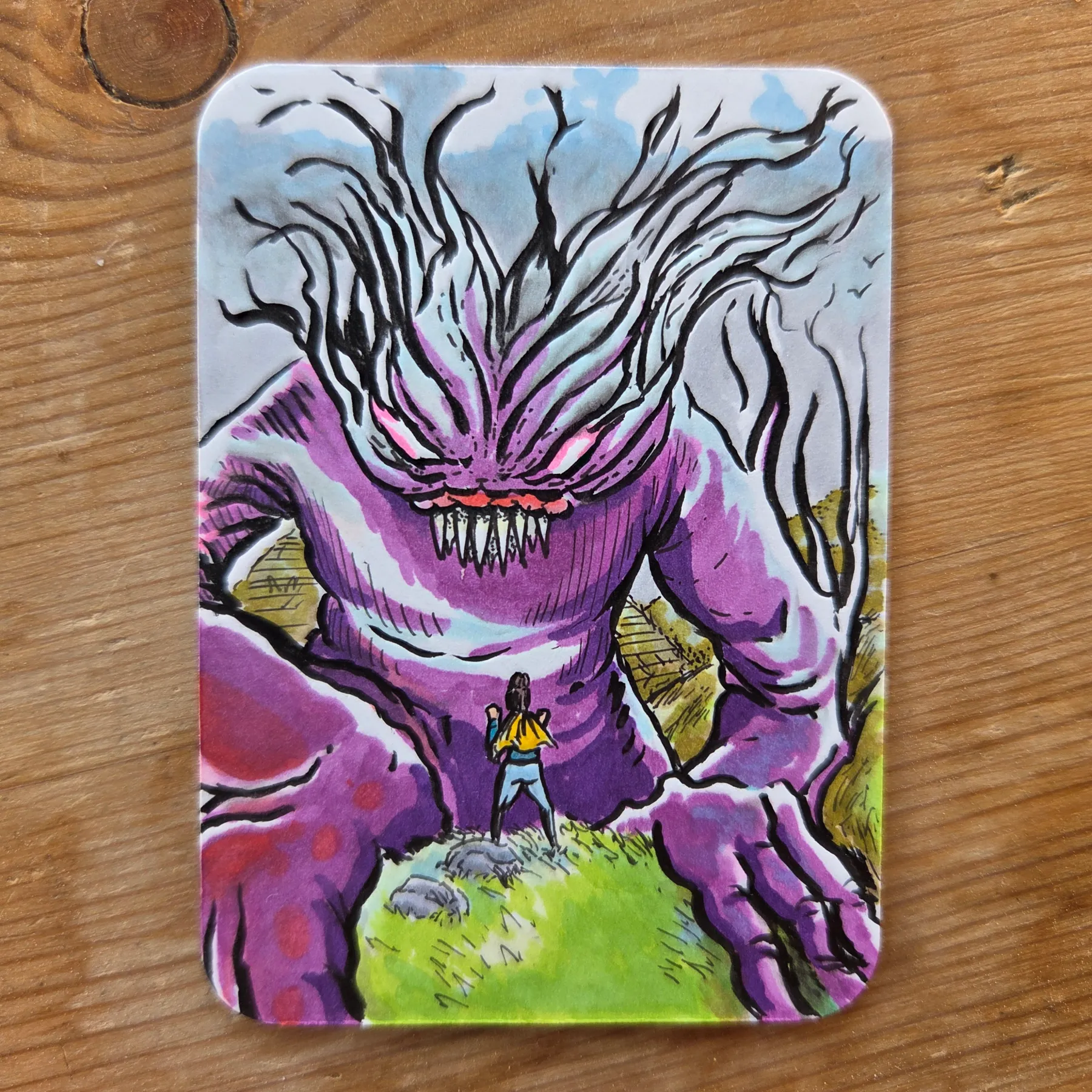 First Time Hero aceo art card