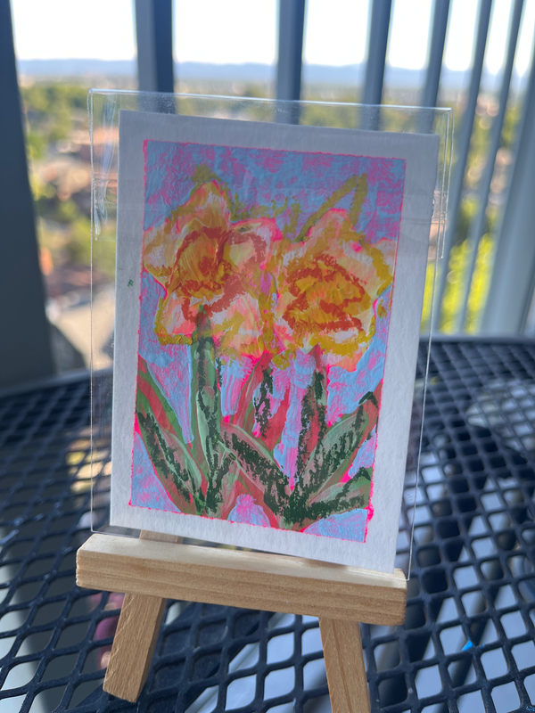 Abstract Daffodils aceo art card