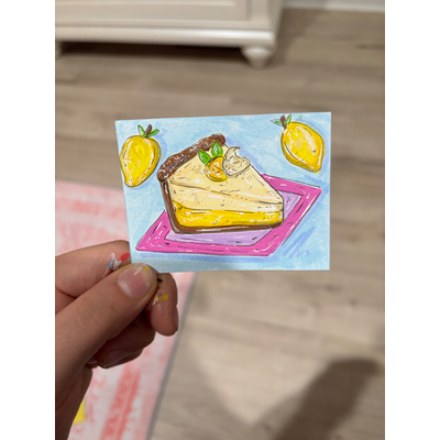 Lemon Meringue Pie Slice aceo art card thumbnail 1