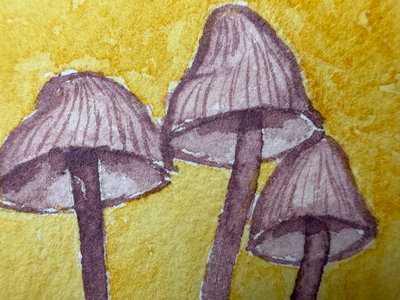 Mushrooms aceo art card thumbnail 2