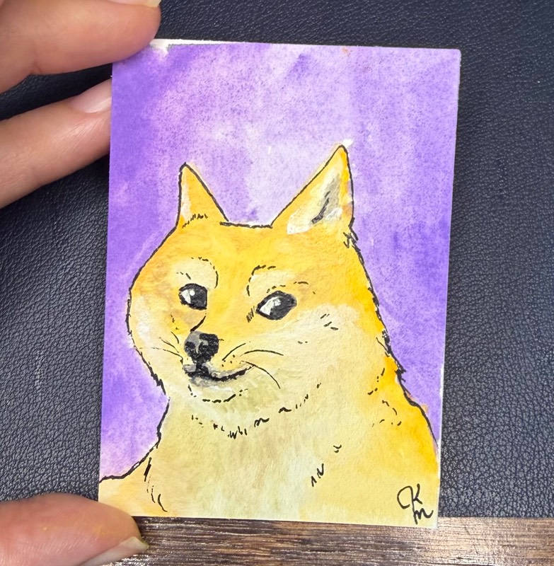 Doge aceo art card
