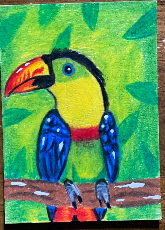 Color in the forest aceo art card