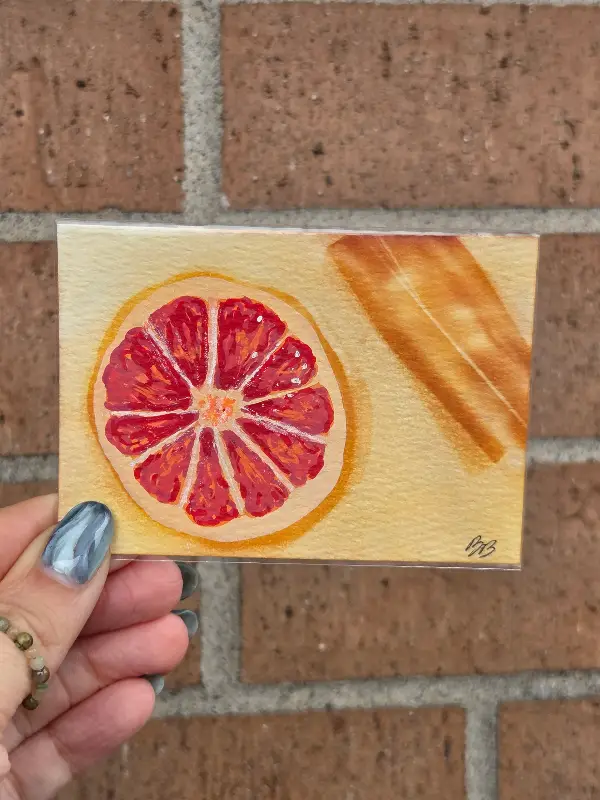 Blood Orange and Cinnamon: Good Vibes aceo art card