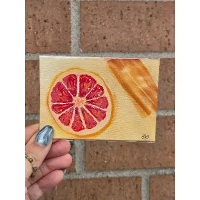 Blood Orange and Cinnamon: Good Vibes aceo art card thumbnail 1