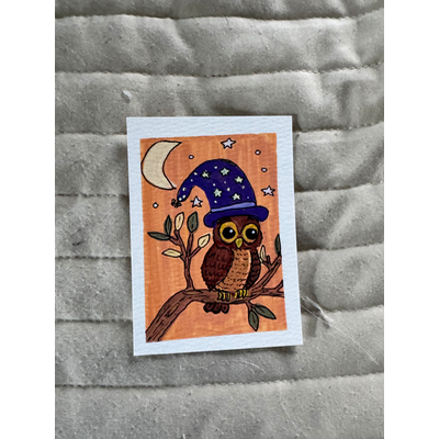 Whimsical Halloween 4,5, and 6 aceo art card thumbnail 3