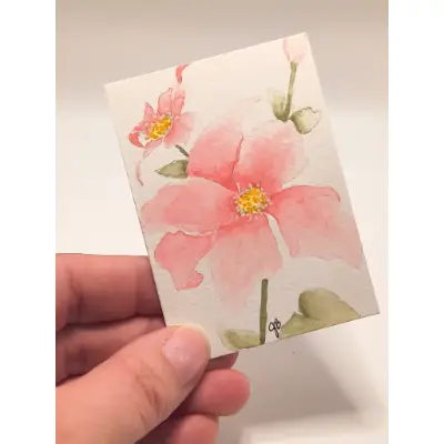Blush Blossom aceo art card thumbnail 2
