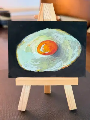 Fried Egg 1 aceo art card thumbnail 1