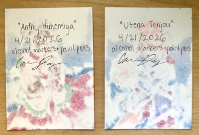 “Anthy Himemiya” and “Utena Tenjou” aceo art card thumbnail 2