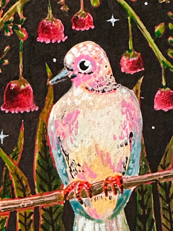 Dove in the Evening aceo art card