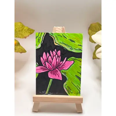 Lotus Serenity aceo art card thumbnail 1