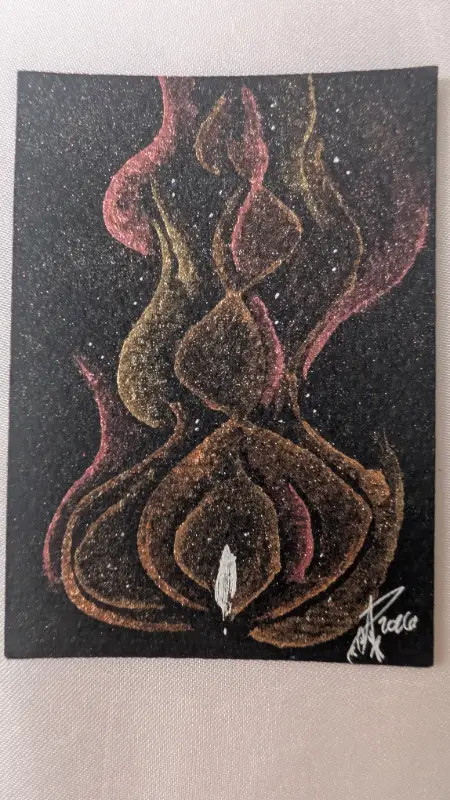 Flame aceo art card