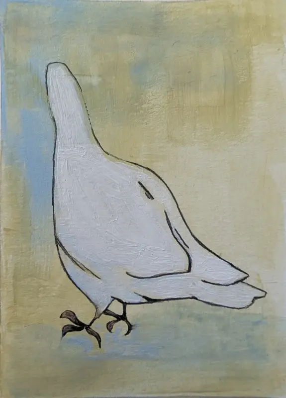 Put a Bird on it- Pigeon aceo art card