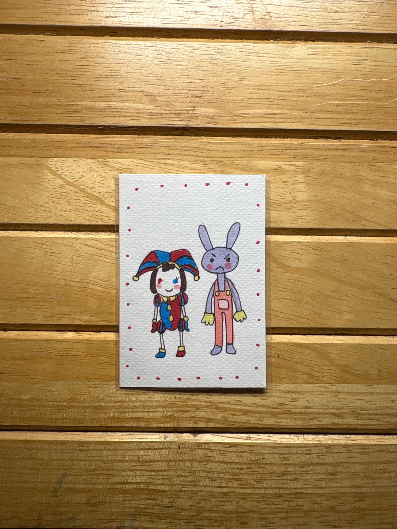 Funny bunny aceo art card