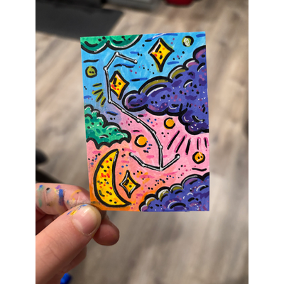 Scorpio Constellation / Astrology aceo art card thumbnail 1