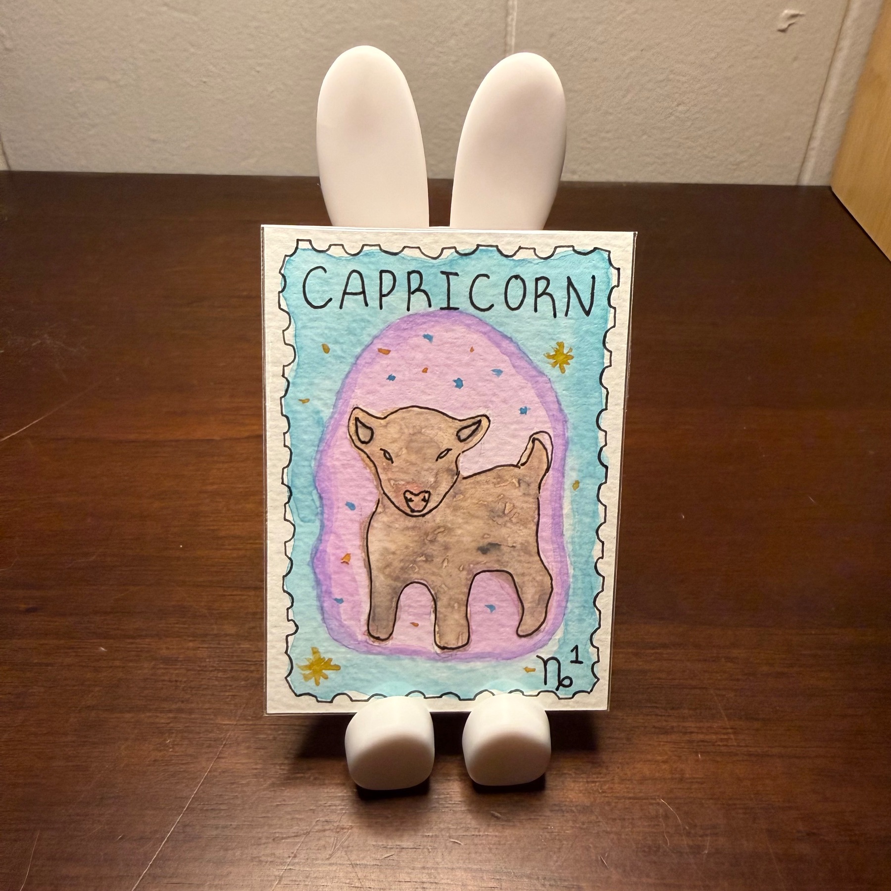 CAPRICORN, Zodiac Stamp Collection aceo art card