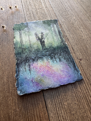Nebula Stag by Melissa Sharp aceo art card thumbnail 2