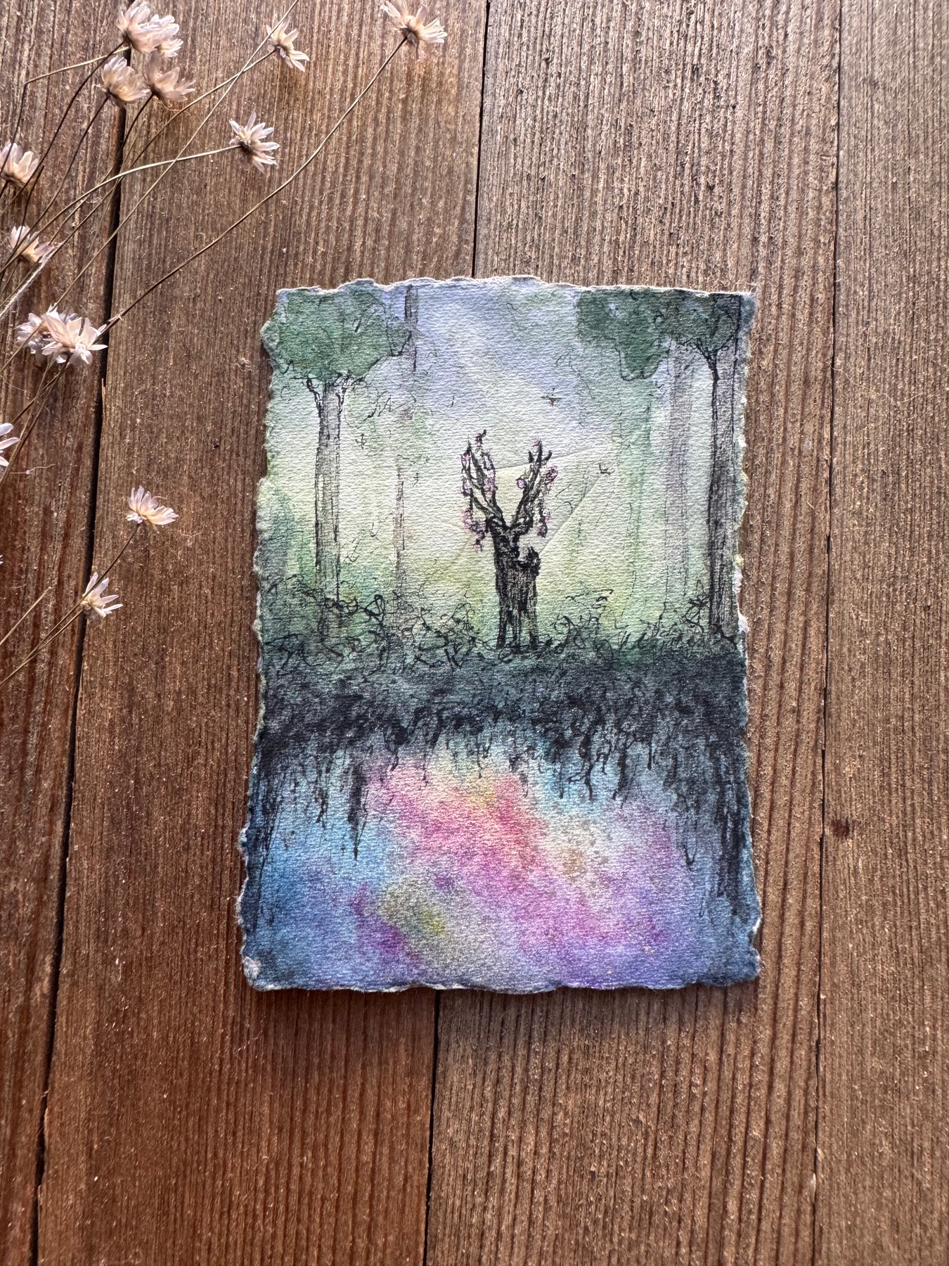 Nebula Stag by Melissa Sharp aceo art card