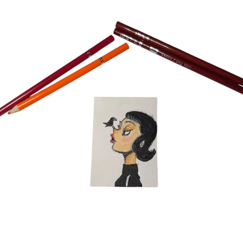 Little Visitor aceo art card