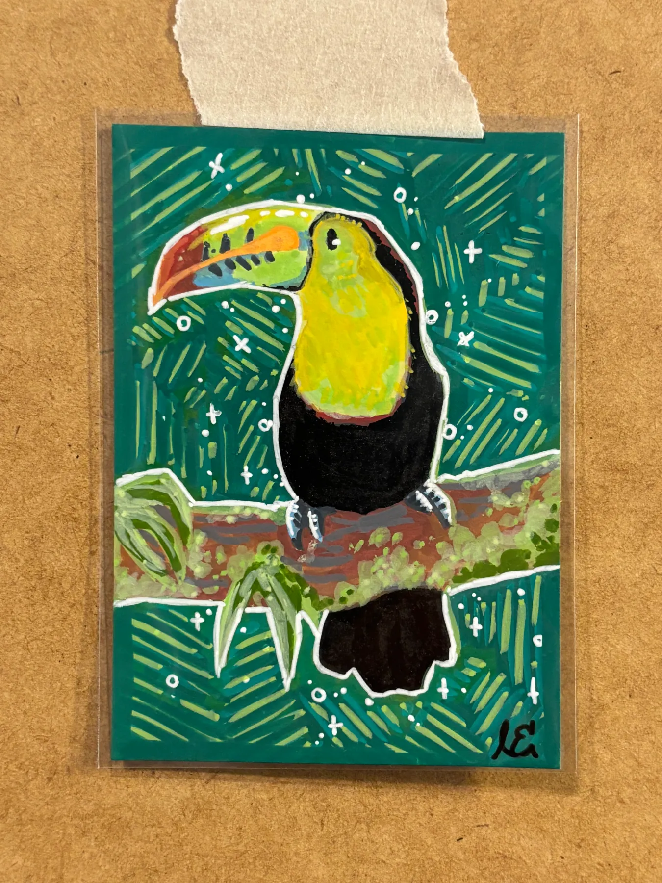 Toucan - Artist Trading Card ORIGINAL (1/1) - OilByEast aceo art card