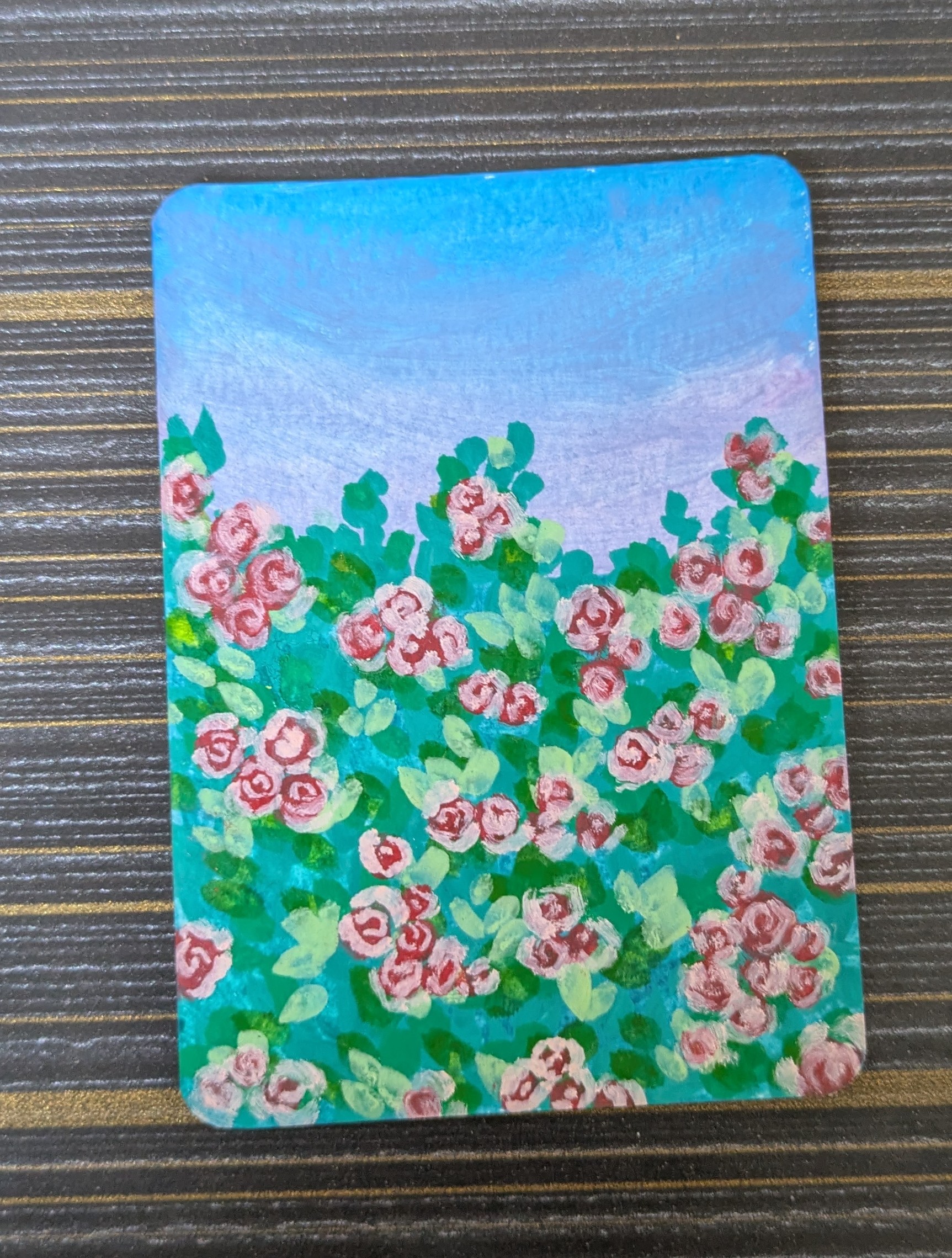 Rose Bush at Twilight aceo art card