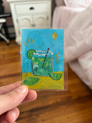 Margarita Cocktail aceo art card thumbnail 3