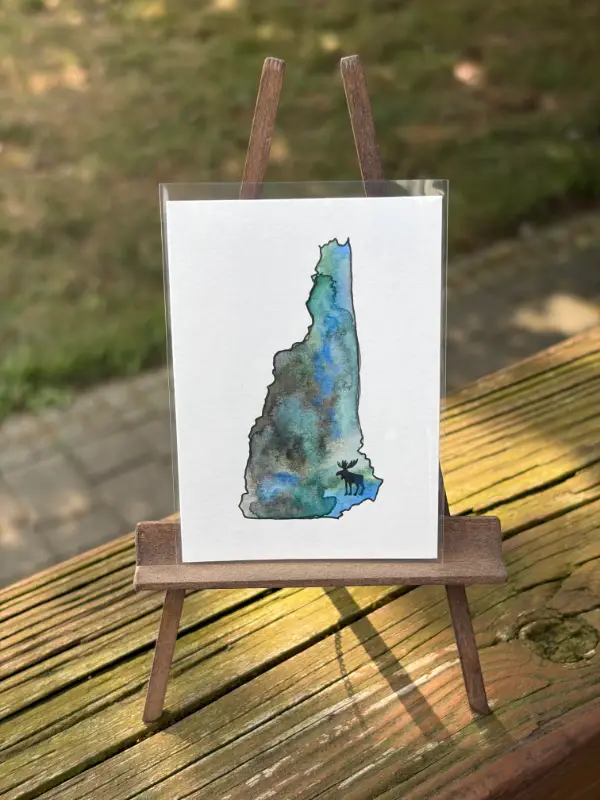 New Hampshire: Moose aceo art card