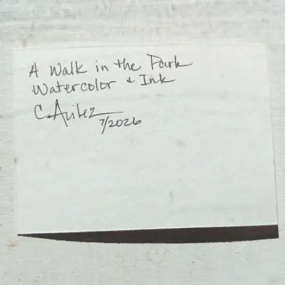 A Walk in the Park aceo art card thumbnail 2
