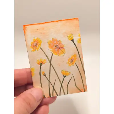 Sunlit Blooms aceo art card thumbnail 2