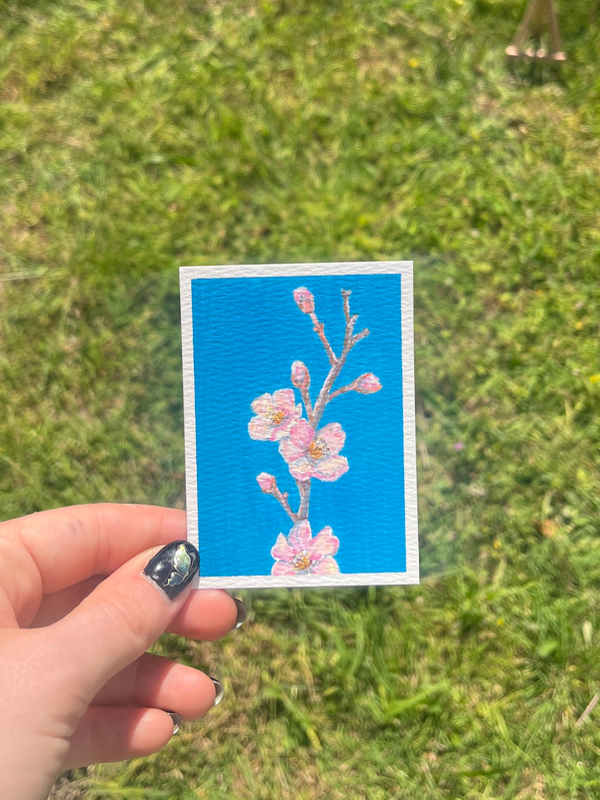 Cherry Blossom Stem aceo art card