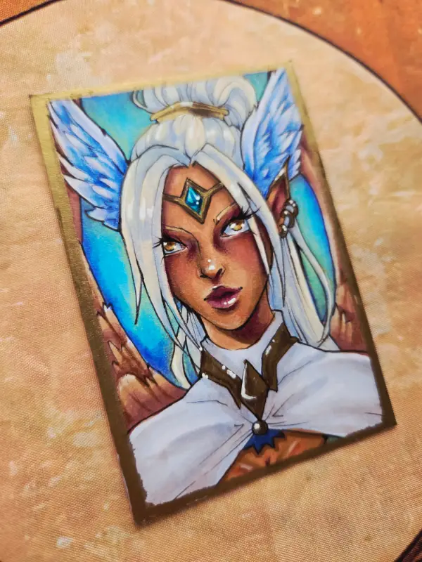 Griffin Queen - Original ACEO - Ancient Queen Series aceo art card