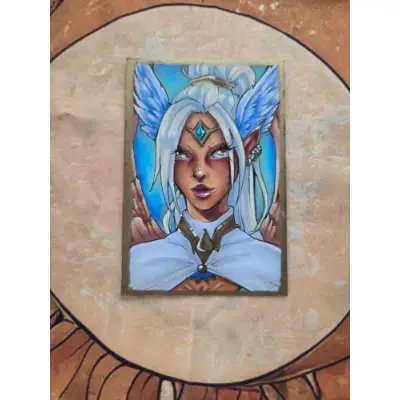 Griffin Queen - Original ACEO - Ancient Queen Series aceo art card thumbnail 4