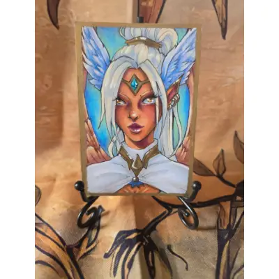 Griffin Queen - Original ACEO - Ancient Queen Series aceo art card thumbnail 3