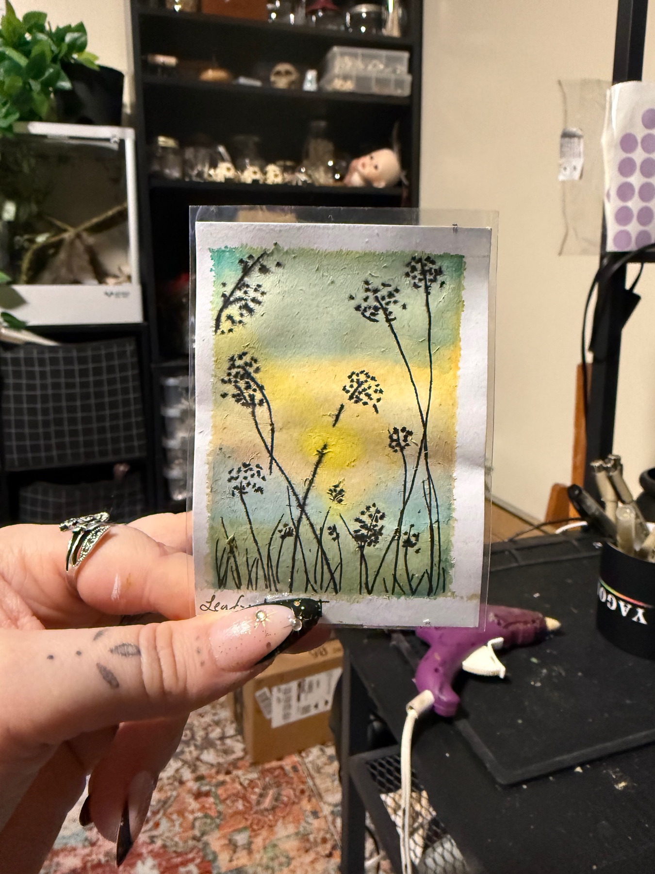 Dandelion Sunrise aceo art card