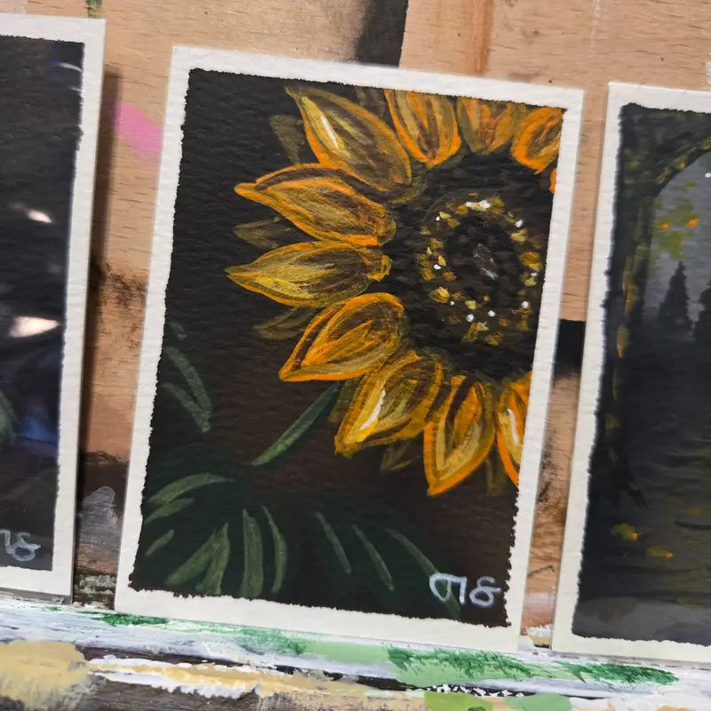 Sunflower aceo art card