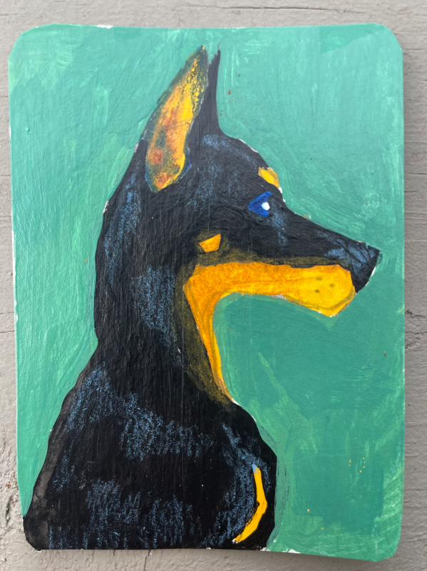 Dog Due East aceo art card