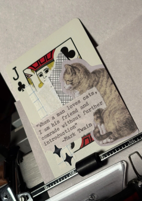 Cat Quote Card #289 by Mazerzine mark Twain aceo art card thumbnail 2