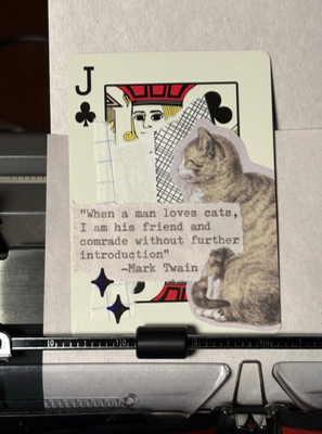 Cat Quote Card #289 by Mazerzine mark Twain aceo art card thumbnail 1