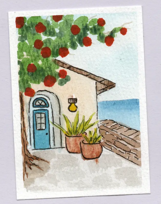 Cottage #4 aceo art card