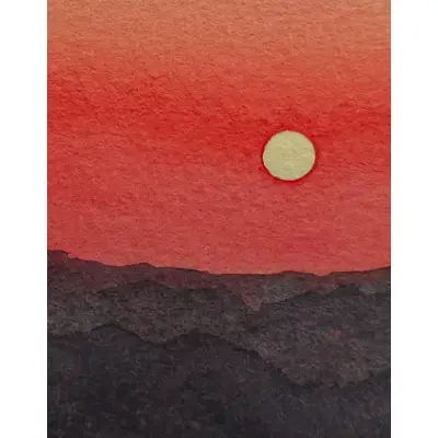Mountain Sunset 2 aceo art card thumbnail 2