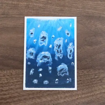 Bubbles aceo art card thumbnail 2