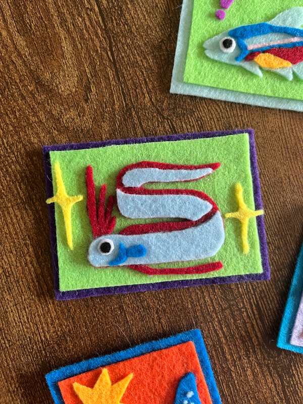Oar Fish: Felt ACEO aceo art card