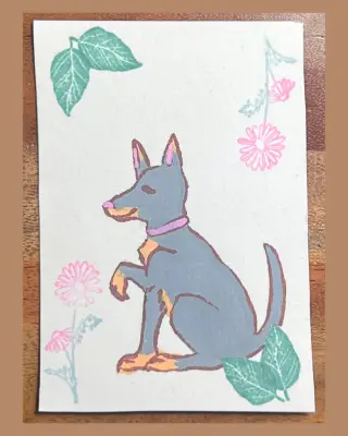Floral Guardian aceo art card thumbnail 1