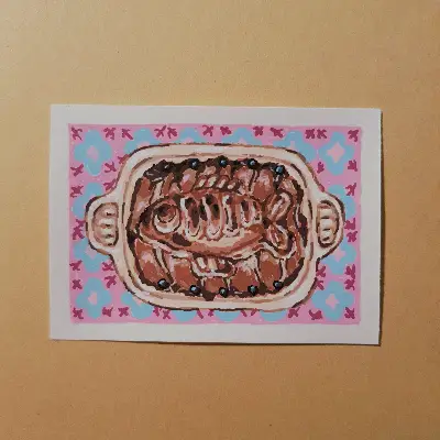 Crummy Herring Pie aceo art card thumbnail 1